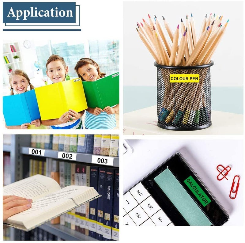 Absonic 5-Pack Compatible 18mm Label Tape Replacement for Casio XR-18WE XR-18RD XR-18BU XR-18YW XR-18GN 18mm 0.7" EZ Label Maker Tape for KL-120 KL-750 KL-780 KL-820 KL-7200 KL-8100, 3/4" x 26' - Image 4